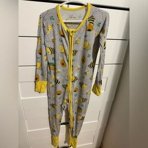Little Sleepies Gray and Yellow Bee Pajamas